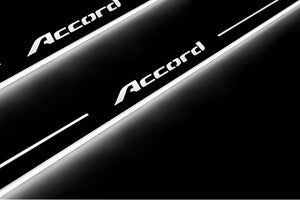 Illuminated LED Door Sill Tread Plates Honda Accord IIX 2008-2013 With Accord Logo Honda Led Door Sills opdesign