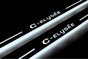 Illuminated LED Door Sill Tread Plates Citroen C-Elysee 2012+ With C-Elysee Logo Citroen Led Door Sills opdesign