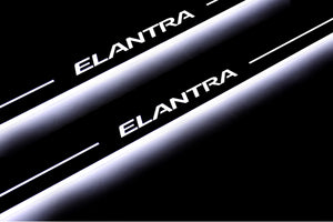 Illuminated LED Door Sill Tread Plates Hyundai Elantra V (MD) 2011-2016 With Elantra Logo Hyundai Led Door Sills opdesign