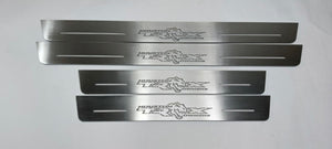 Illuminated LED Door Sill Tread Plates Dodge Ram V 2019+ With Houston Owners TRX Logo Dodge Led Door Sills opdesign