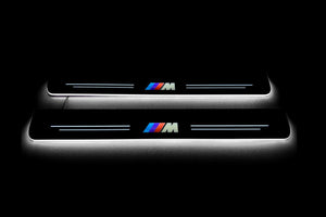 Illuminated LED Door Sill Tread Plates BMW X4 F26 2014-2018 With M Logo BMW Led Door Sills opdesign