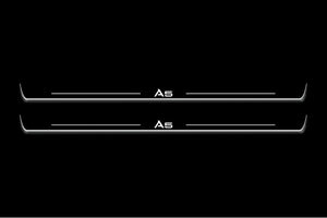Audi A5 I 2007-2016 LED Door Sills Illuminated Scuff A5 Logo Stainless Steel Entry Guards