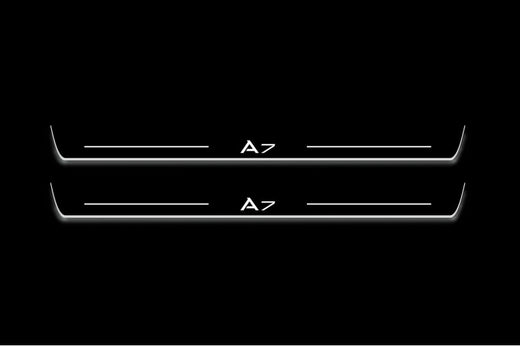 Audi A7 Sportback 4G8 2010–2018 — Stainless Steel LED Door Sills — A7 Logo