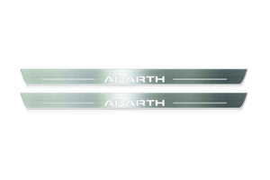 Fiat 500 2007+ LED Door Sills Illuminated Scuff Abarth Logo Stainless Steel Entry Guards Door Sills Decoin