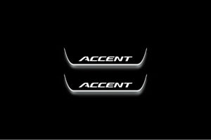 Hyundai Accent 2017+ LED Door Sills Illuminated Scuff Accent Logo Stainless Steel Entry Guards Door Sills Decoin