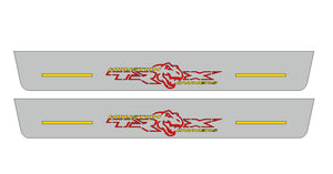 Illuminated LED Door Sill Tread Plates Dodge Ram V 2019+ With Houston Owners TRX Logo Dodge Led Door Sills opdesign