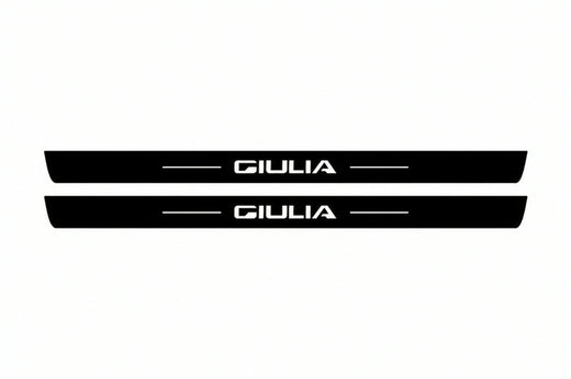 Alfa Romeo Giulia 2016–2026 — Matte PRO LED Door Sills — Giulia Logo