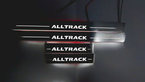 Illuminated LED Door Sill Tread Plates Volkswagen Passat B7 2010-2015 With Alltrack Logo Volkswagen Led Door Sills opdesign