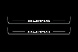 BMW 5 E60 2003-2010 LED Door Sills Illuminated Scuff Alpina Logo Stainless Steel Entry Guards