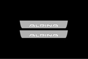 Illuminated LED Door Sill Tread Plates BMW 5 E34 1987-1996 With Alpina Logo BMW Led Door Sills opdesign