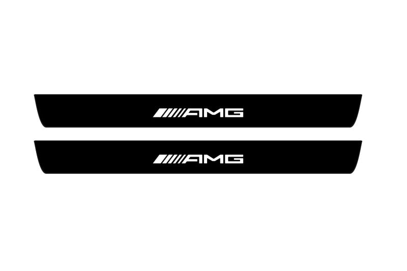Mercedes A W177 2018+ Illuminated Matte Sill Plates with logo AMG Mercedes Led Door Sills PRO opdesign
