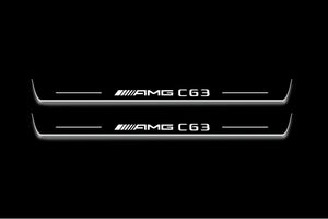 Mercedes-Benz C W204 Stainless Steel LED Door Sills – AMG C63 Logo