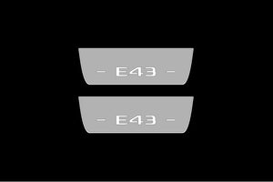 Illuminated LED Door Sill Tread Plates Mercedes E W213 2016-2023 With AMG E43 Logo Mercedes Led Door Sills opdesign