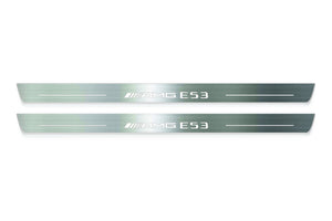 Mercedes C Coupe W213 Stainless Steel LED Door Sills – AMG e53 Logo