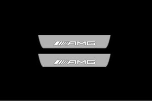Illuminated LED Door Sill Tread Plates Mercedes S-Class W222 2013-2020 With AMG Logo Mercedes Led Door Sills opdesign
