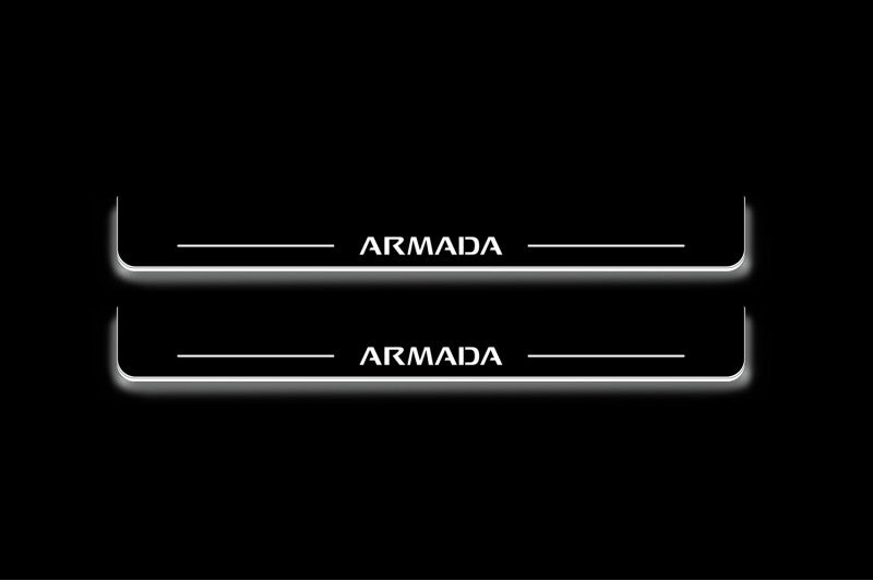 Nissan Armada II Y62 Stainless Steel LED Door Sills – Armada Logo