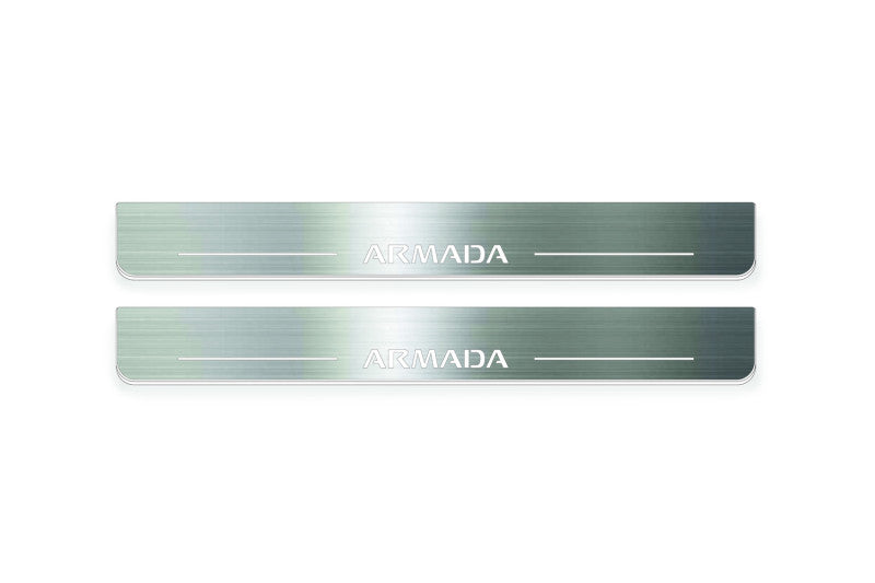 Nissan Armada II Y62 Stainless Steel LED Door Sills – Armada Logo
