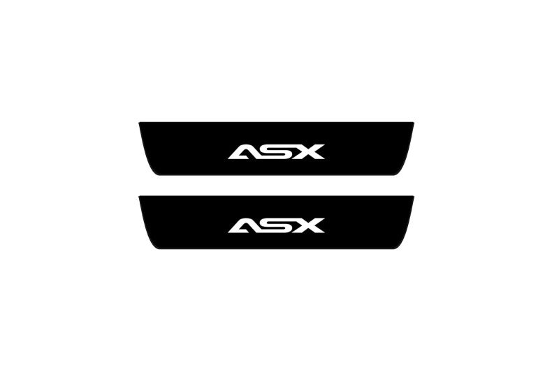 Mitsubishi ASX I 2010-2023 Illuminated Matte Sill Plates with logo ASX Mitsubishi Led Door Sills PRO opdesign