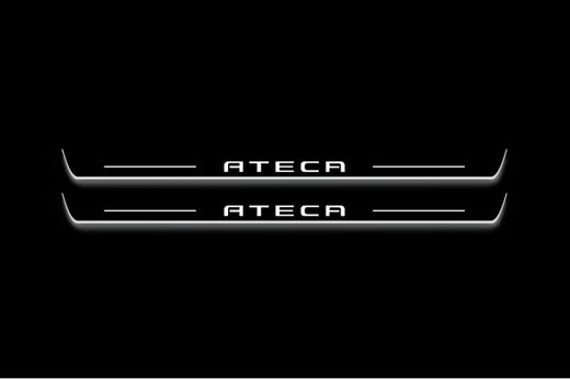 SEAT Ateca KH7 2016–Present — Stainless Steel LED Door Sills — Ateca Logo
