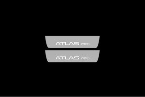 Illuminated LED Door Sill Tread Plates Geely Atlas Pro 2022+ With Atlas Pro Logo Geely Led Door Sills opdesign