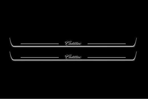 Cadillac ATS Coupe 2014–2019 — Stainless Steel LED Door Sills — Cadillac Logo