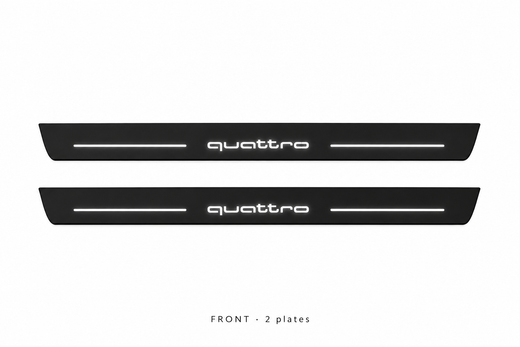 Audi A7 Sportback 4K8 2018–2025 — Matte PRO LED Door Sills — Quattro Logo