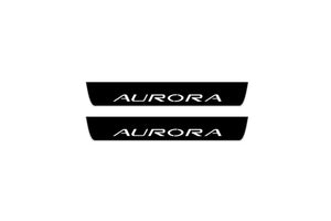 Oldsmobile Aurora I 1995-1999 LED Door Sills LED Door Sills Illuminated Scuff Aurora Logo Stainless Steel Entry Guards Door Sills opdesign