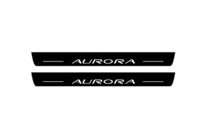 Oldsmobile Aurora I 1995-1999 LED Door Sills LED Door Sills Illuminated Scuff Aurora Logo Stainless Steel Entry Guards Door Sills opdesign
