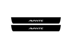Hyundai Avante VI AD 2015-2020 Illuminated Matte Sill Plates with logo Avante Hyundai Led Door Sills PRO opdesign