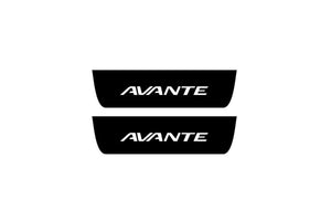 Hyundai Avante VI AD 2015-2020 Illuminated Matte Sill Plates with logo Avante Hyundai Led Door Sills PRO opdesign