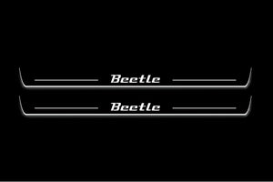 Volkswagen Beetle 2010+ Stainless Steel LED Door Sills – Beetle Logo