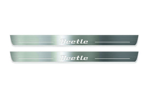 Volkswagen Beetle 2010+ Stainless Steel LED Door Sills – Beetle Logo