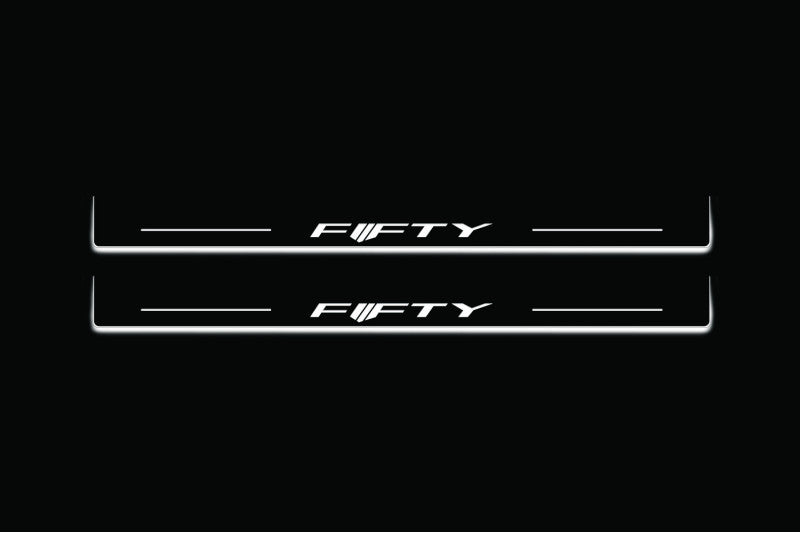 Chevrolet Camaro VI 2016-2024 LED Door Sills Illuminated Scuff Fifty Logo Stainless Steel Entry Guards Door Sills Decoin