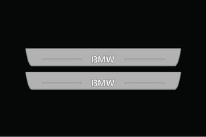 Illuminated LED Door Sill Tread Plates BMW 5 G60 2023+ With BMW Logo BMW Led Door Sills opdesign