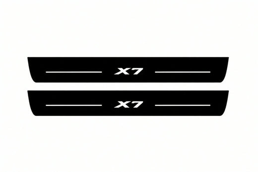 BMW X7 G07 2018–2026 — Matte PRO LED Door Sills — X7 Logo