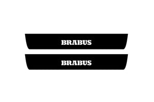 Mercedes E W213 2016-2023 Illuminated Matte Sill Plates with logo Brabus Mercedes Led Door Sills PRO opdesign