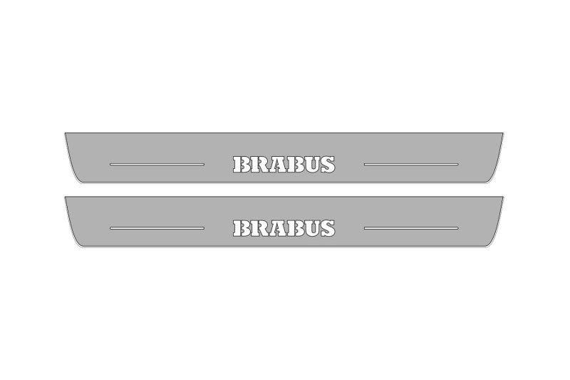 Mercedes G-Class W463a 2018-2024 Illuminated LED Door Sill Tread Plates With Brabus Logo Door Sills opdesign