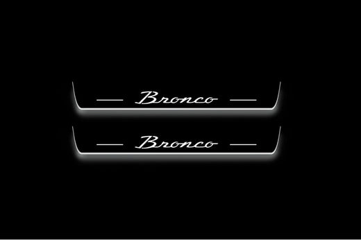 Ford Bronco U725 2021–Present — Stainless Steel LED Door Sills — Bronco Logo