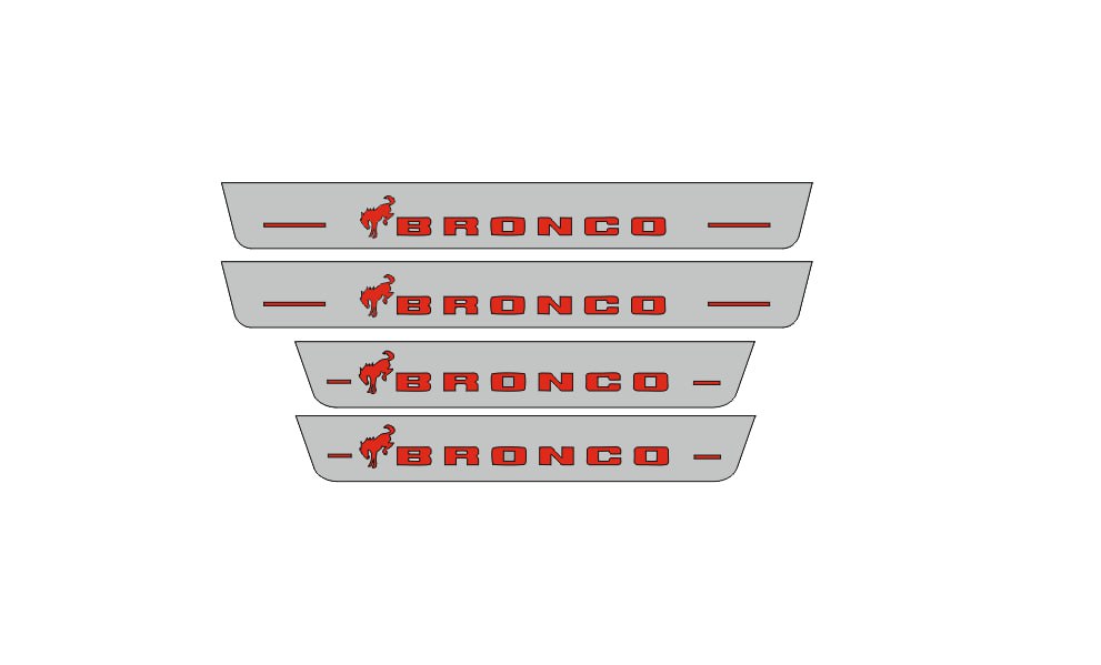 Illuminated LED Door Sill Tread Plates Ford Bronco 2021+ With Bronco Logo Ford Led Door Sills opdesign