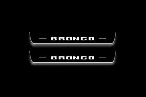 Ford Bronco VI 2021+ LED Door Sills Illuminated Scuff Bronco Logo (type 4) Stainless Steel Entry Guards