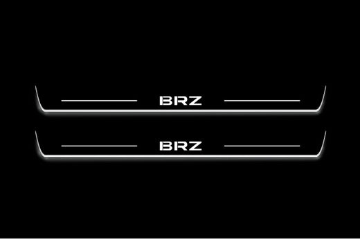 Subaru BRZ Coupe ZD8 2021–Present — Stainless Steel LED Door Sills — BRZ Logo