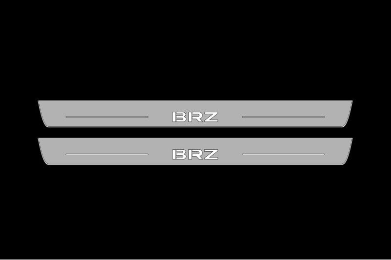 Illuminated LED Door Sill Tread Plates Subaru BRZ II 2021+ With BRZ Logo Subaru Led Door Sills opdesign