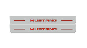 Illuminated LED Door Sill Tread Plates Ford Mustang V 2005-2015 With Mustang Logo Ford Led Door Sills opdesign
