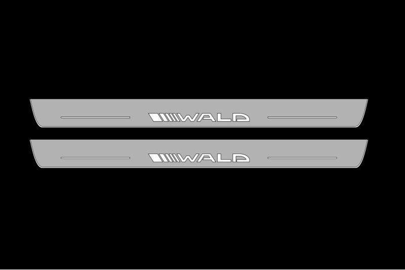 Mercedes C W204 Coupe (2011-2015) LED Door Sills Illuminated Scuff Wald Logo Stainless Steel Entry Guards Door Sills opdesign