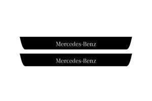 Mercedes C W205 2014-2021 Illuminated Matte Sill Plates with logo Mercedes-Benz Mercedes Led Door Sills PRO opdesign