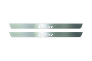 Volkswagen Caddy IV 2020+ LED Door Sills Illuminated Scuff Caddy Logo Stainless Steel Entry Guards