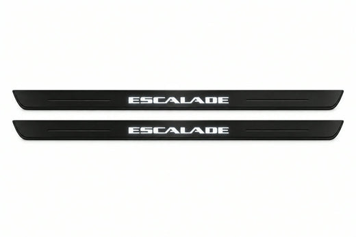 Cadillac Escalade 2014–2020 — Matte PRO LED Door Sills — Escalade Logo