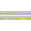 Illuminated LED Door Sill Tread Plates Chevrolet Camaro VI 2016-2024 With Camaro Logo Chevrolet Led Door Sills opdesign