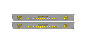 Illuminated LED Door Sill Tread Plates Chevrolet Camaro VI 2016-2024 With Camaro Transformers Logo Chevrolet Led Door Sills opdesign