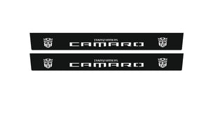 Illuminated LED Door Sill Tread Plates Chevrolet Camaro VI 2016-2024 With Camaro Transformers Logo Chevrolet Led Door Sills opdesign